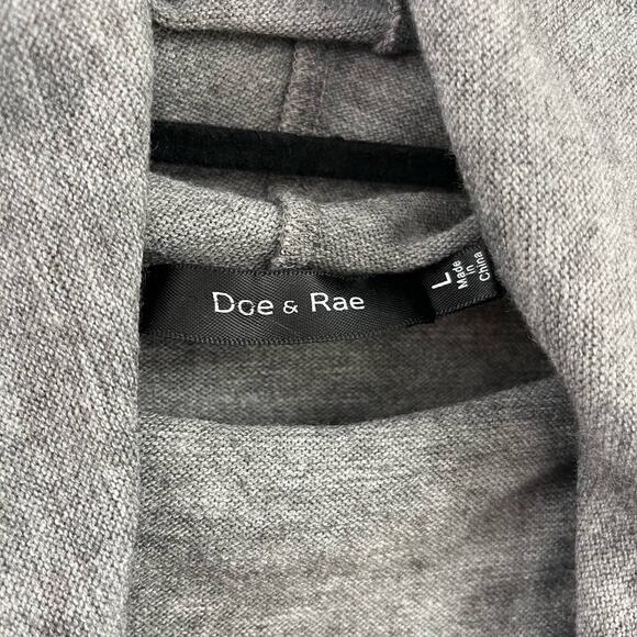 Doe & Rae Grey Cowl Neck Long Sleeve Pullover Large - Picture 5 of 6